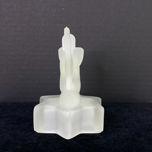 Vintage LE Smith Frosted Glass Angel Candle Holder - Picture 2 of 8